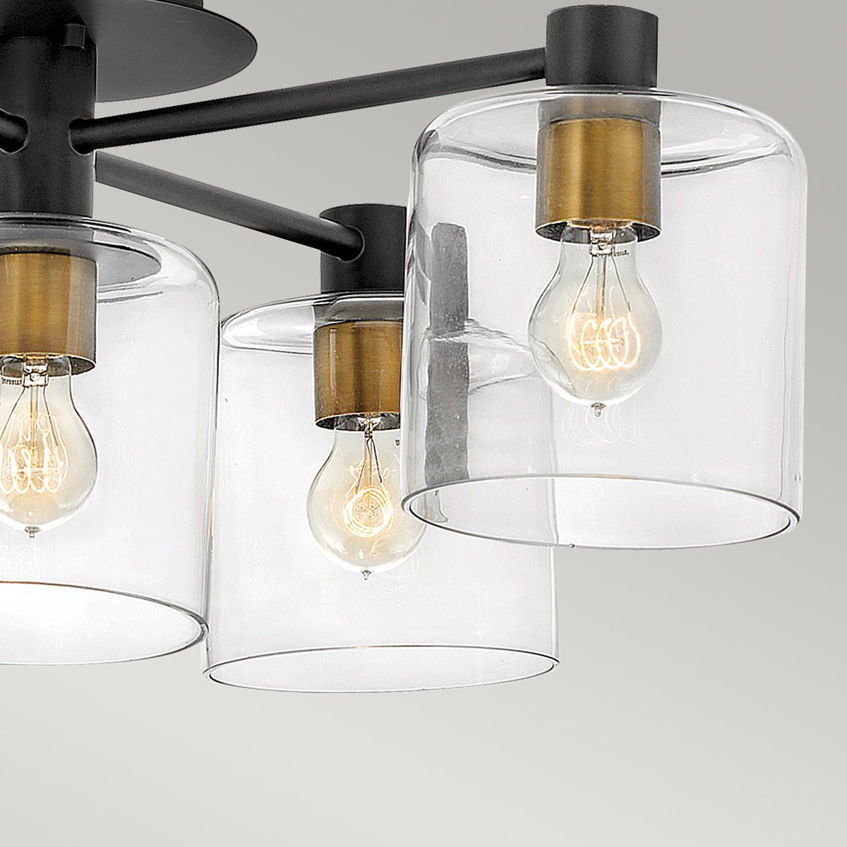 Quintiesse - Axel 5 Light Semi Flush Ceiling Light - Black