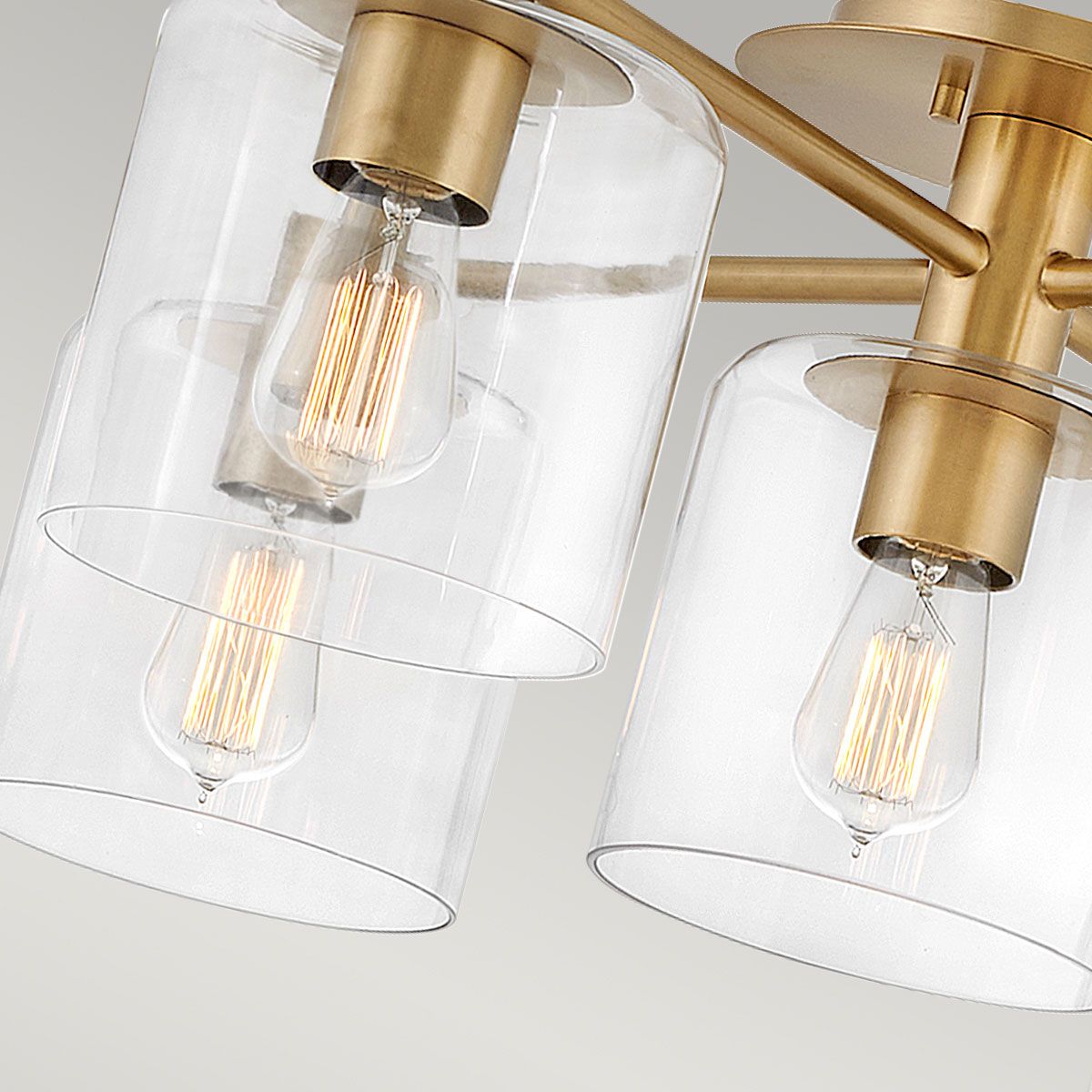 Quintiesse - Axel 5 Light Semi Flush Ceiling Light - Brass