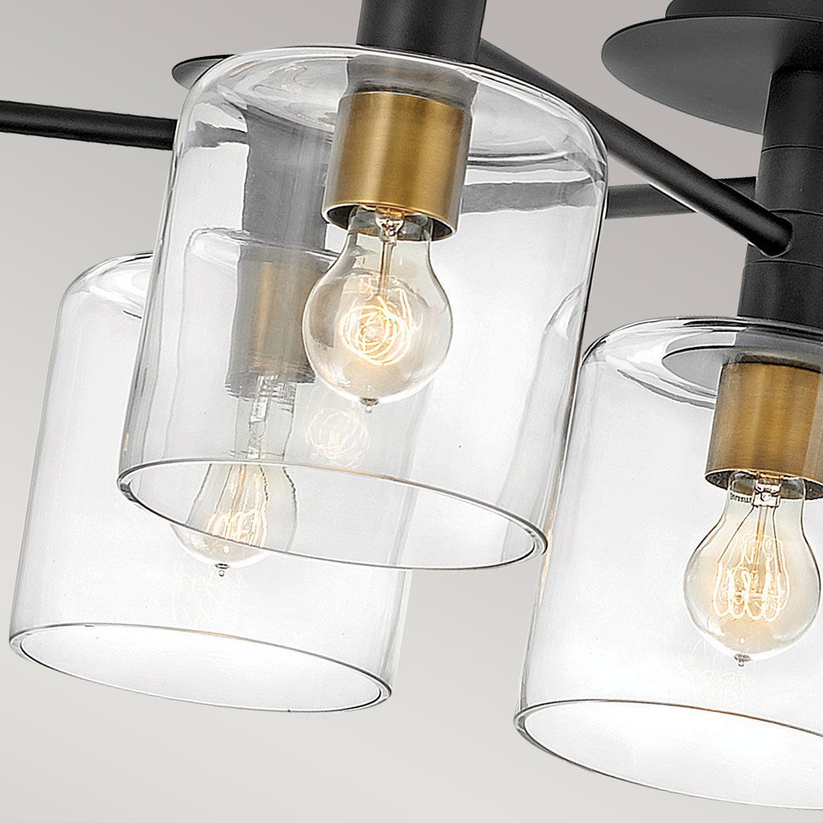 Quintiesse - Axel 7 Light Semi Flush Ceiling Light - Black