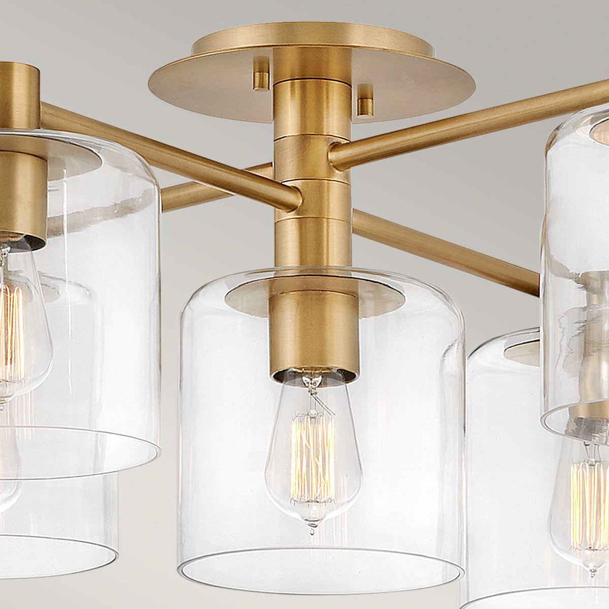 Quintiesse - Axel 7 Light Semi Flush Ceiling Light - Brass