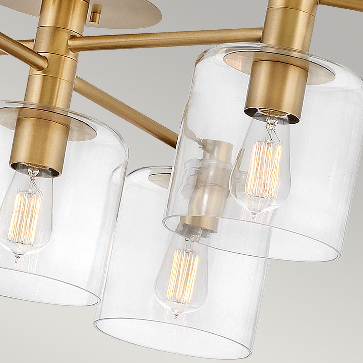 Quintiesse - Axel 7 Light Semi Flush Ceiling Light - Brass