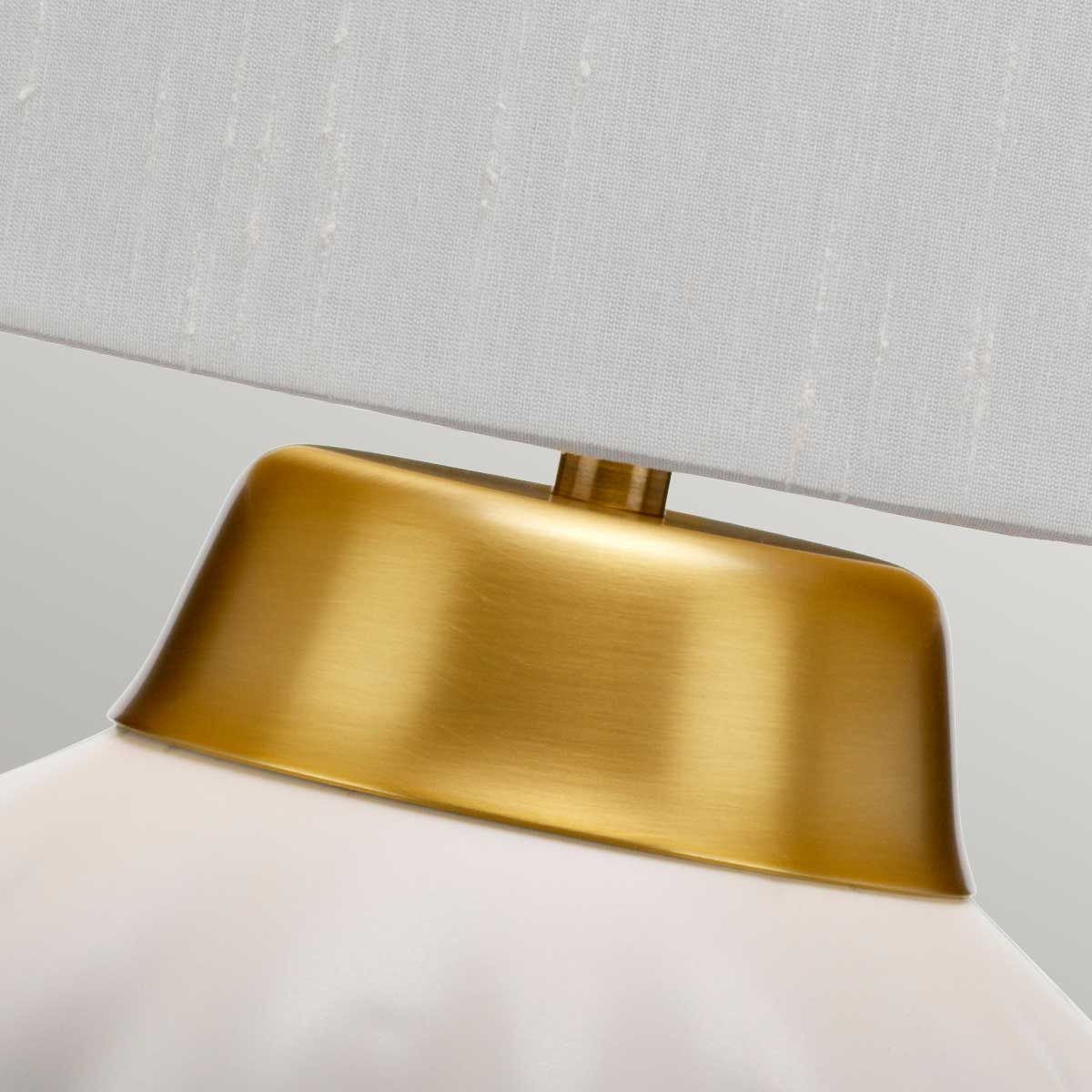 Quintiesse - Bexley Table Lamp - White & Brushed Brass