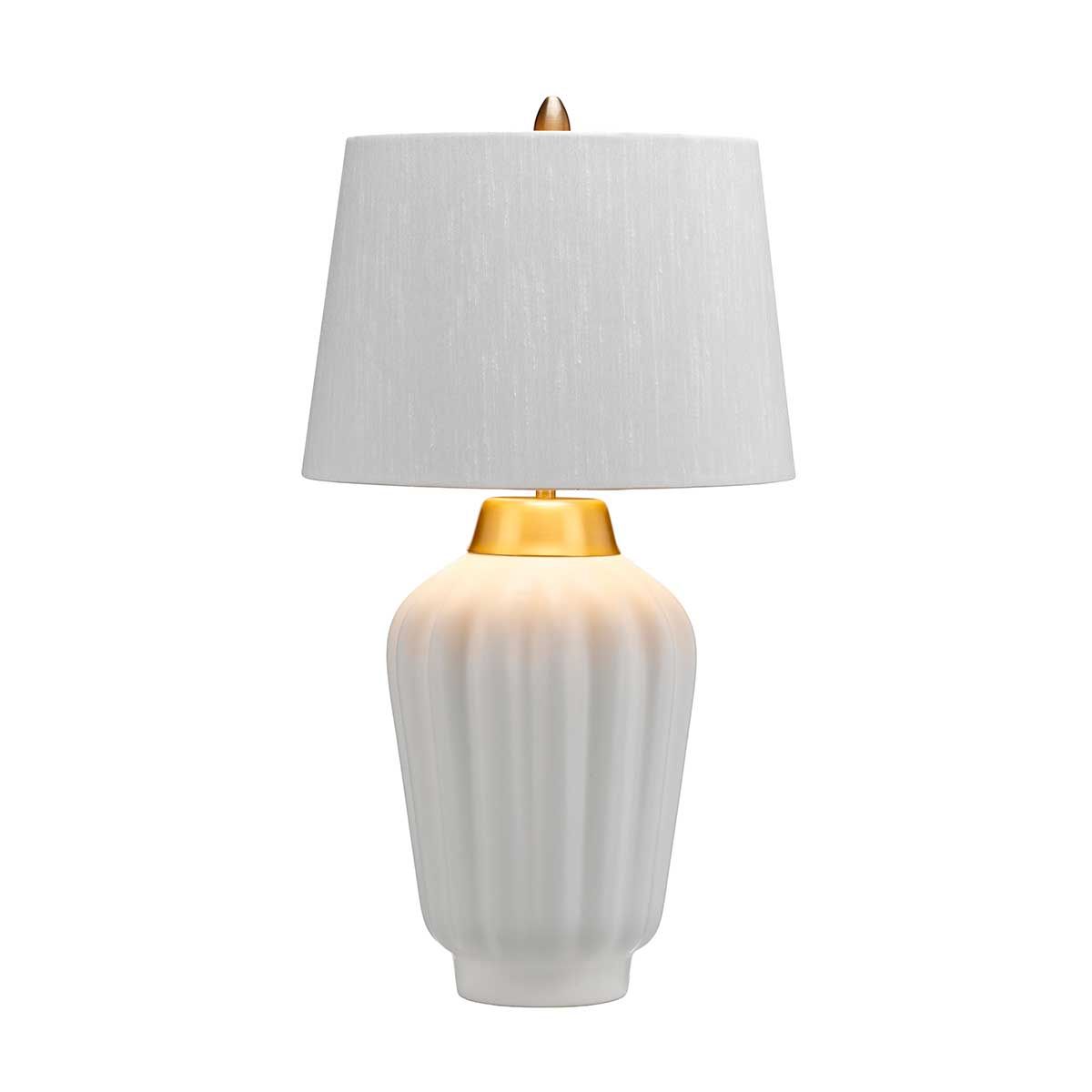 Quintiesse - Bexley Table Lamp - White & Brushed Brass