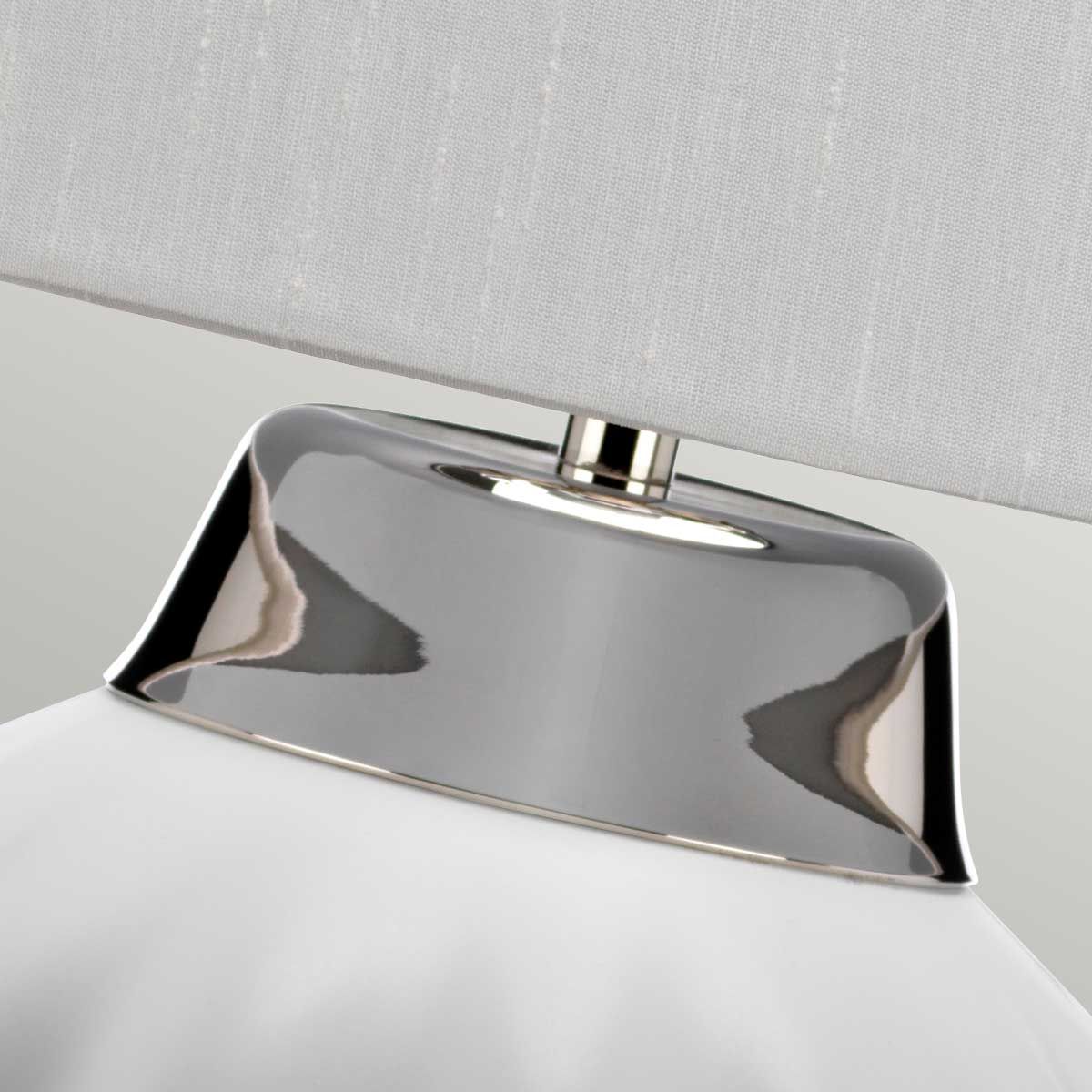 Quintiesse - Bexley Table Lamp - White & Polished Nickel