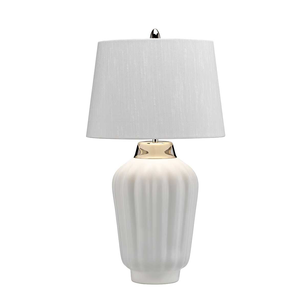 Quintiesse - Bexley Table Lamp - White & Polished Nickel