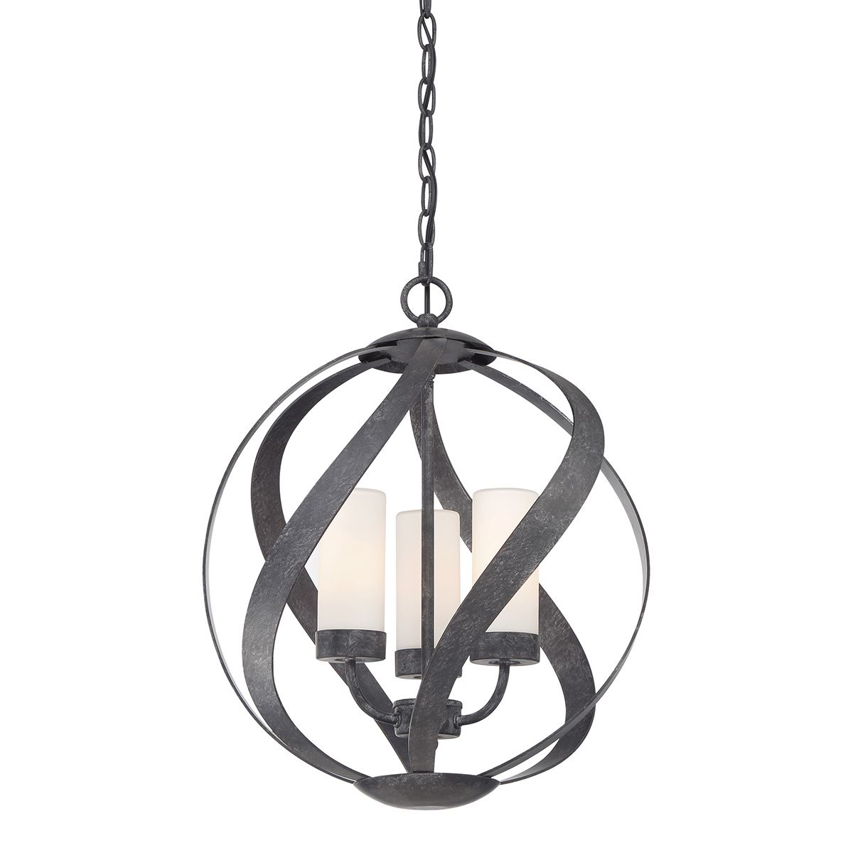 Quintiesse - Blacksmith Triple Outdoor Chandelier - Black