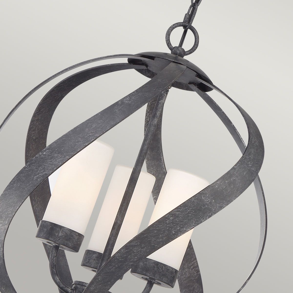 Quintiesse - Blacksmith Triple Outdoor Chandelier - Black