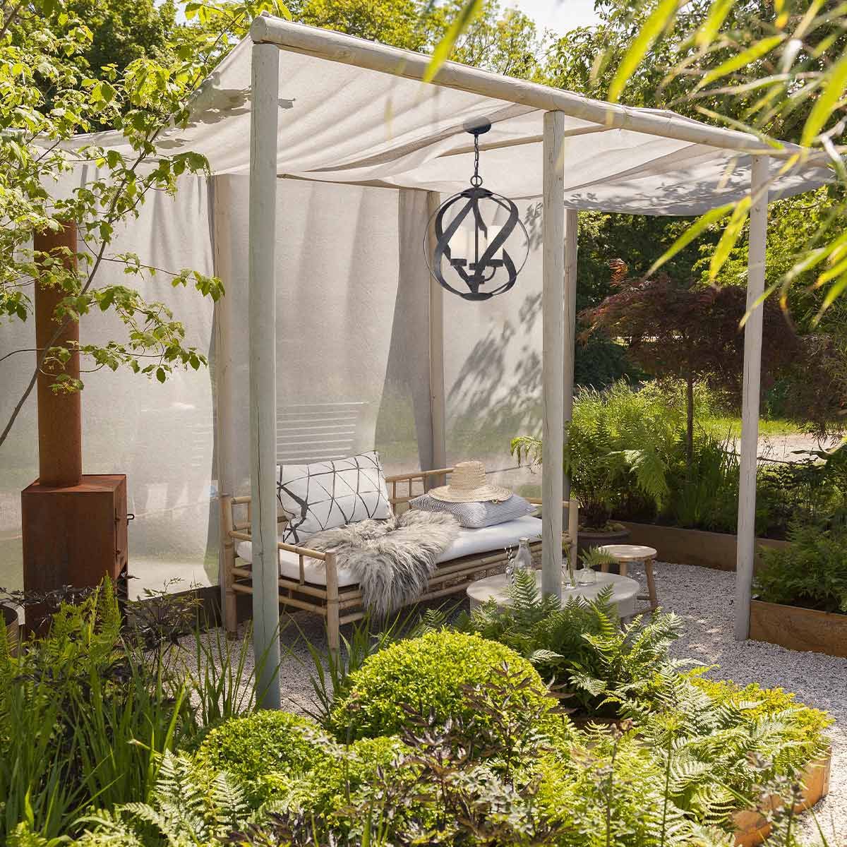 Quintiesse - Blacksmith Triple Outdoor Chandelier - Black