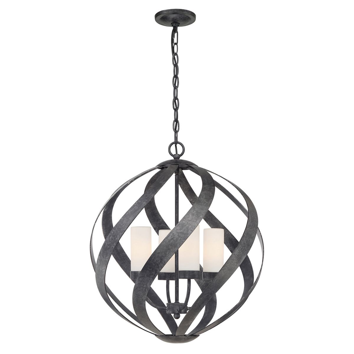 Quintiesse - Blacksmith 4 Light Outdoor Chandelier - Black