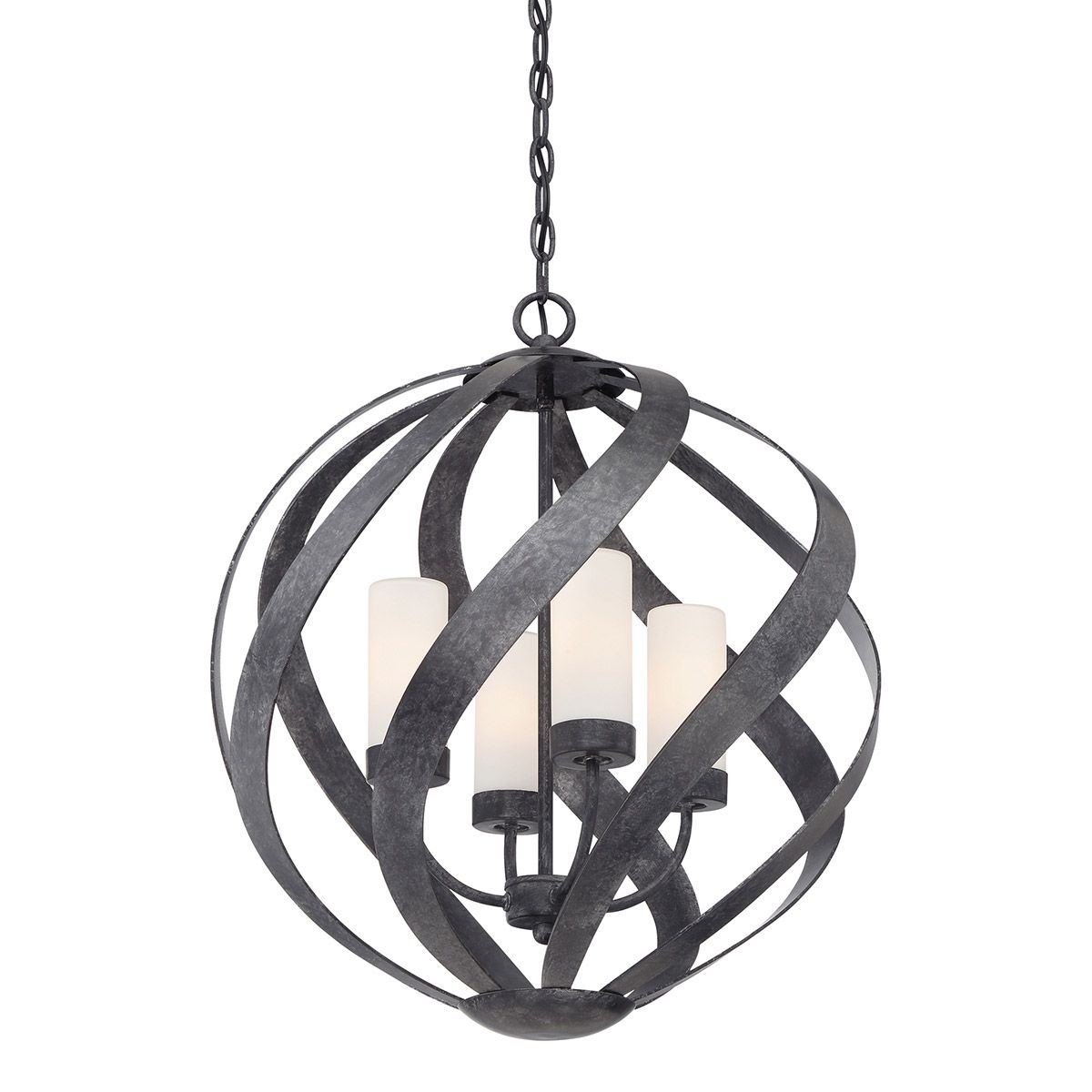 Quintiesse - Blacksmith 4 Light Outdoor Chandelier - Black