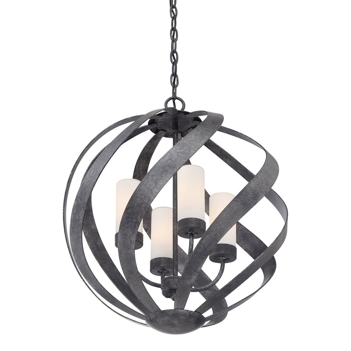 Quintiesse - Blacksmith 4 Light Outdoor Chandelier - Black