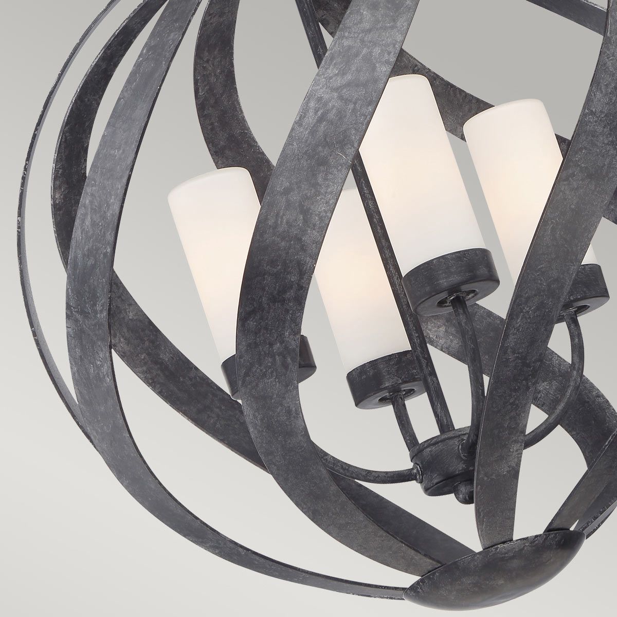 Quintiesse - Blacksmith 4 Light Outdoor Chandelier - Black