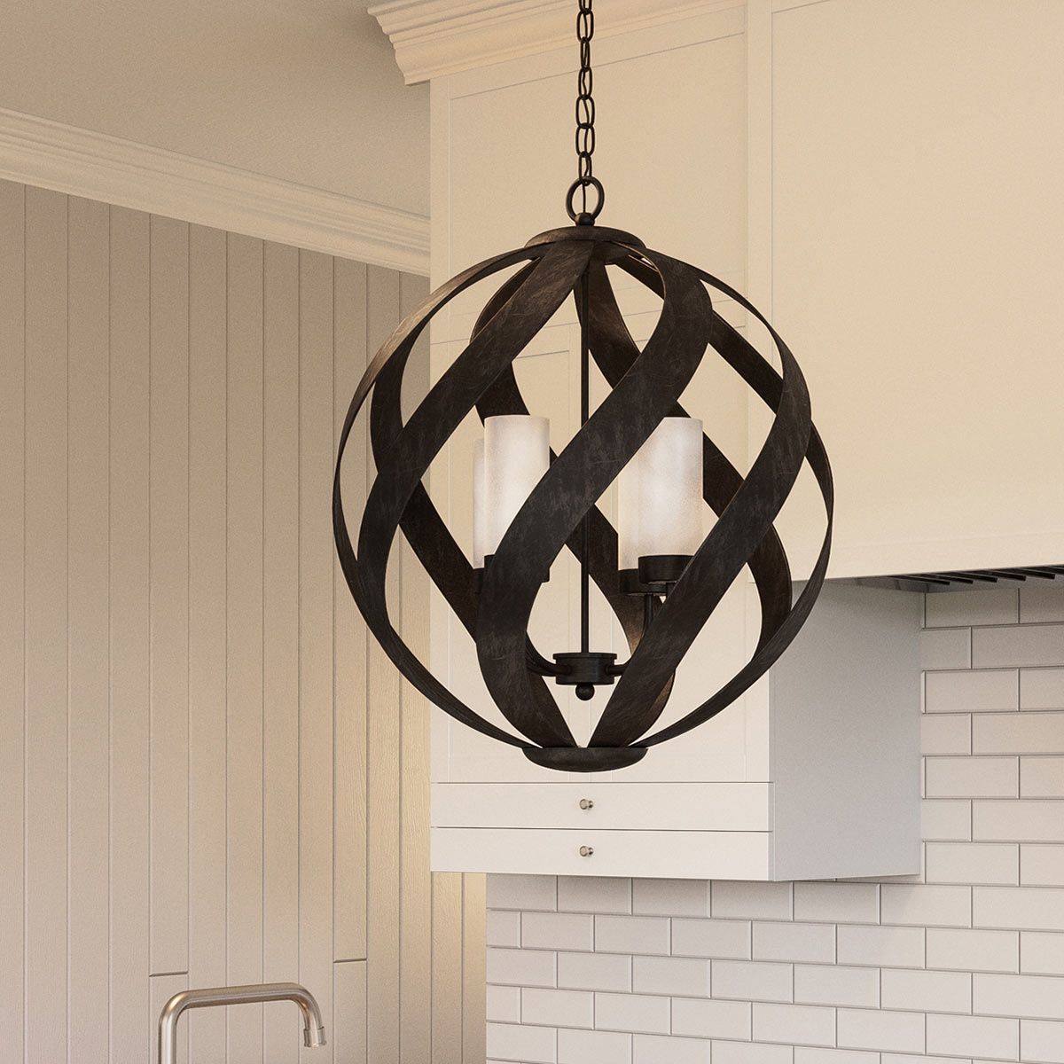 Quintiesse - Blacksmith 4 Light Outdoor Chandelier - Black