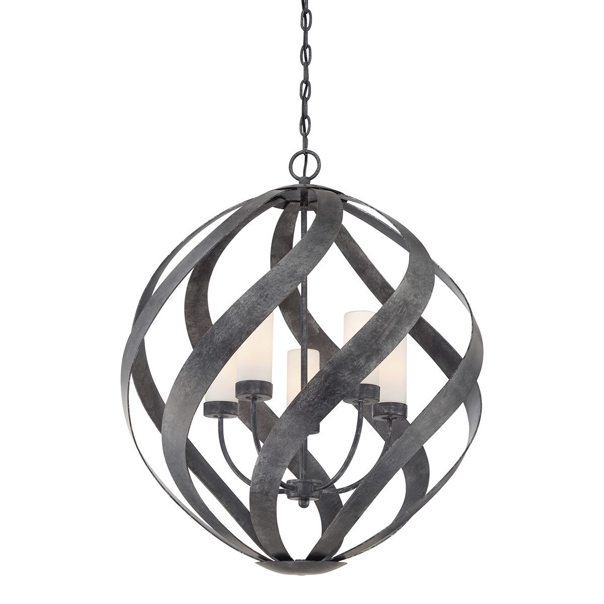 Quintiesse - Blacksmith 5 Light Outdoor Chandelier - Black
