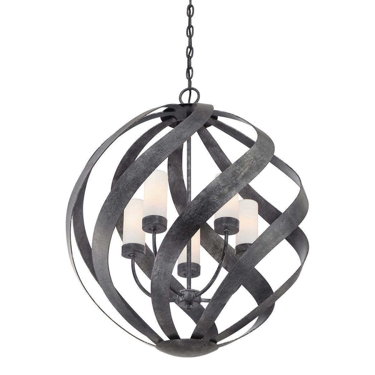 Quintiesse - Blacksmith 5 Light Outdoor Chandelier - Black