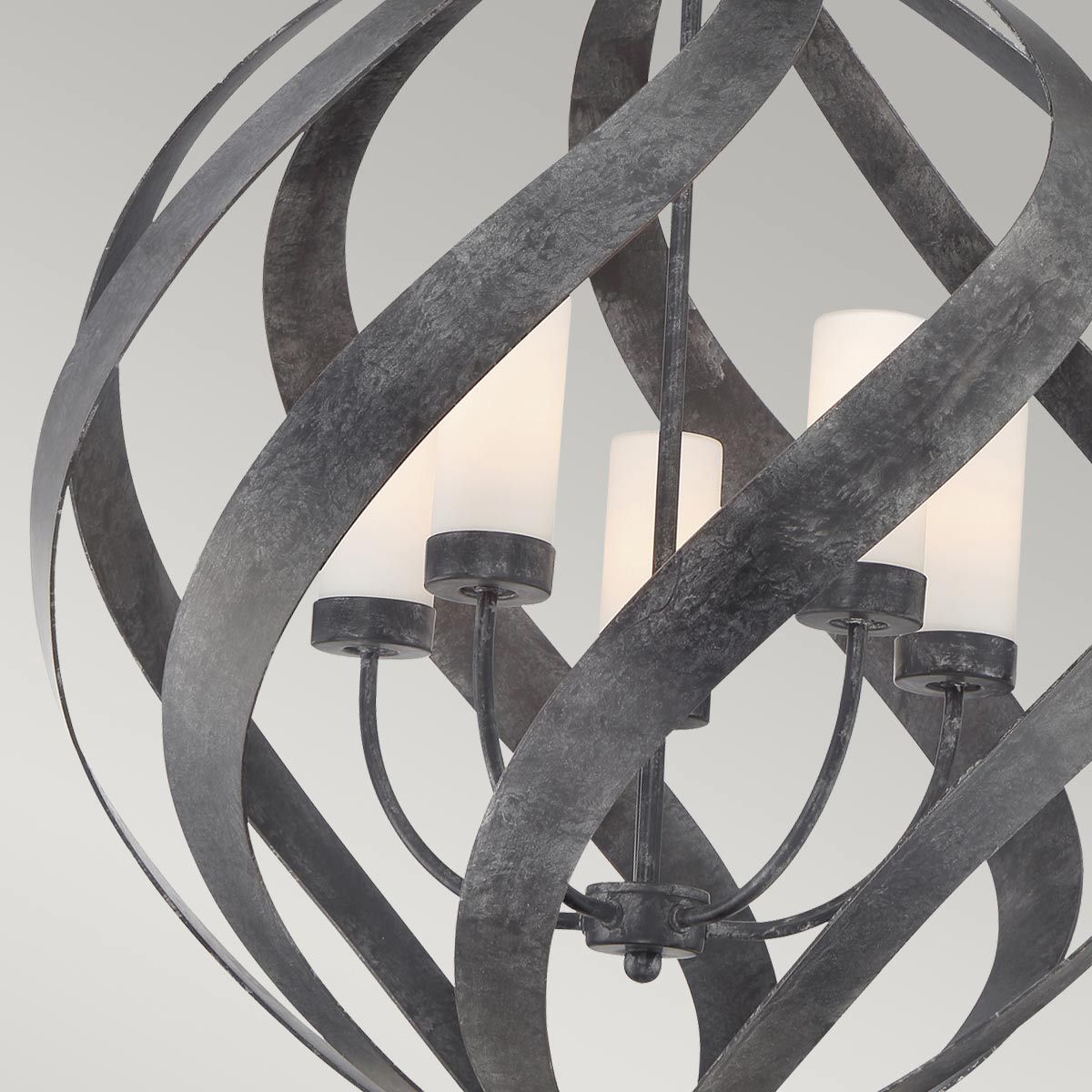 Quintiesse - Blacksmith 5 Light Outdoor Chandelier - Black