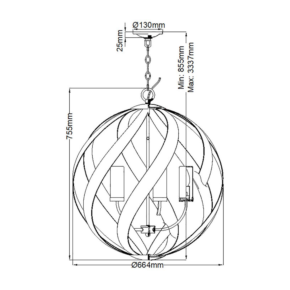 Quintiesse - Blacksmith 5 Light Outdoor Chandelier - Black