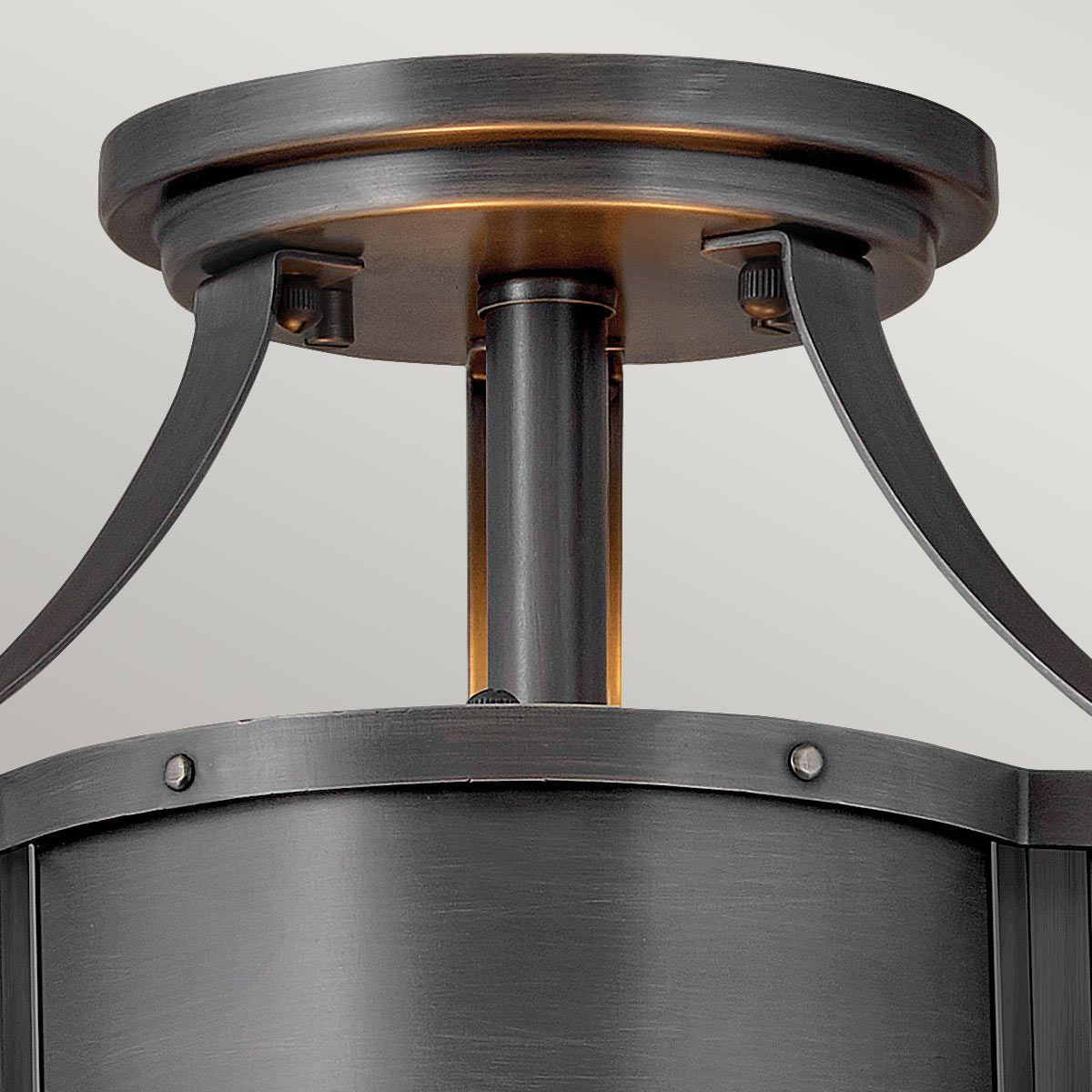 Quintiesse - Chance Double Semi Flush Ceiling Light - Blackened Brass