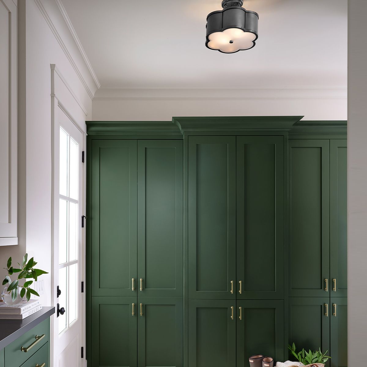 Quintiesse - Chance Double Semi Flush Ceiling Light - Blackened Brass