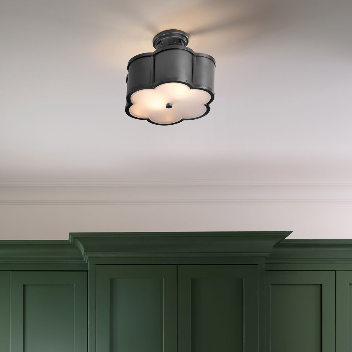 Quintiesse - Chance Double Semi Flush Ceiling Light - Blackened Brass