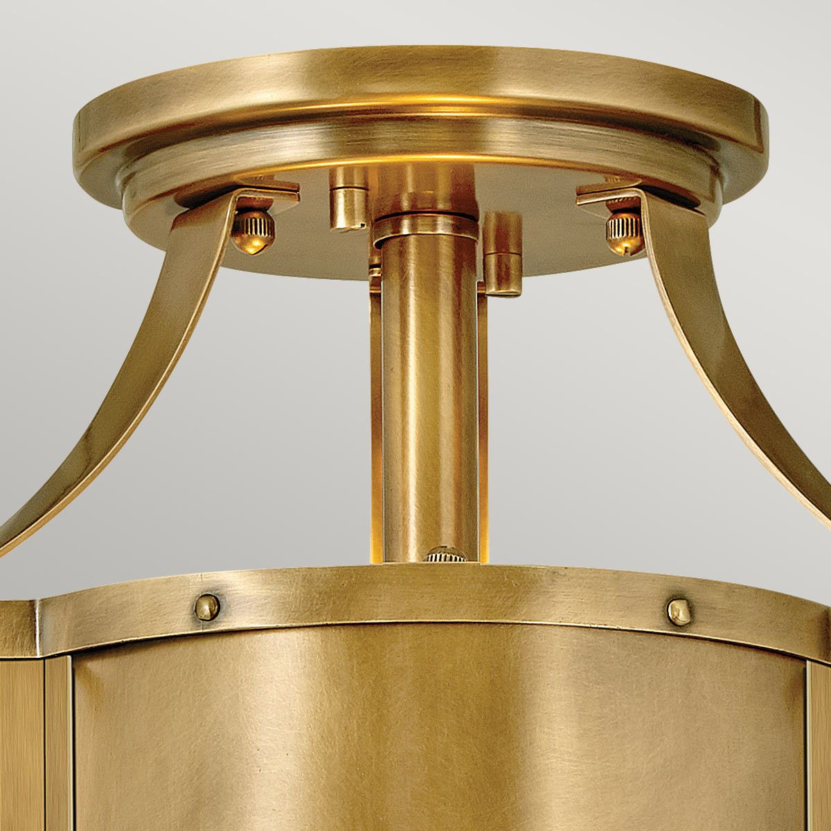 Quintiesse - Chance Double Semi Flush Ceiling Light - Heritage Brass