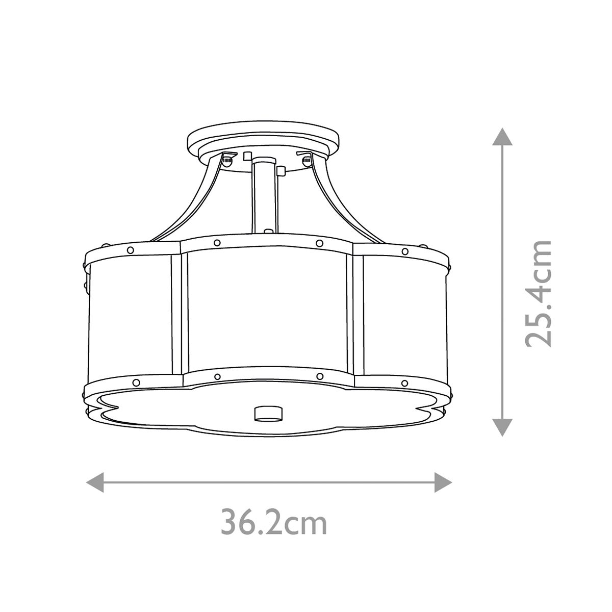 Quintiesse - Chance Double Semi Flush Ceiling Light - Heritage Brass