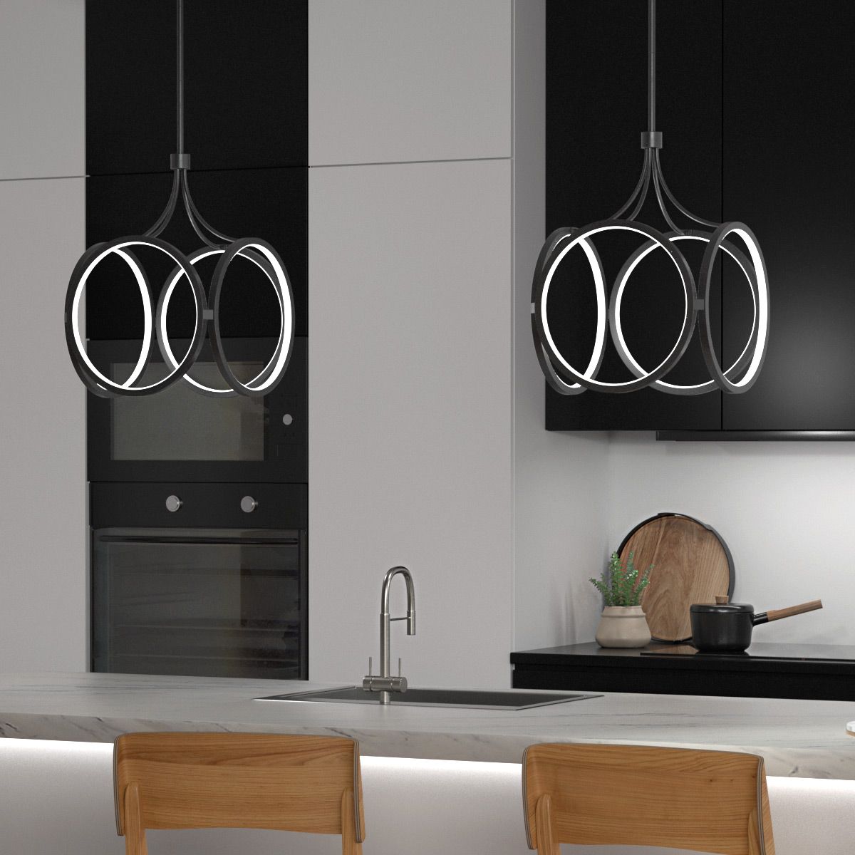 Quintiesse - Ciri LED Pendant Light - Matte Black