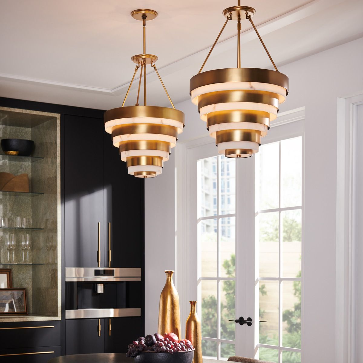 Quintiesse - Echelon 4 Light Pendant Light - Brass