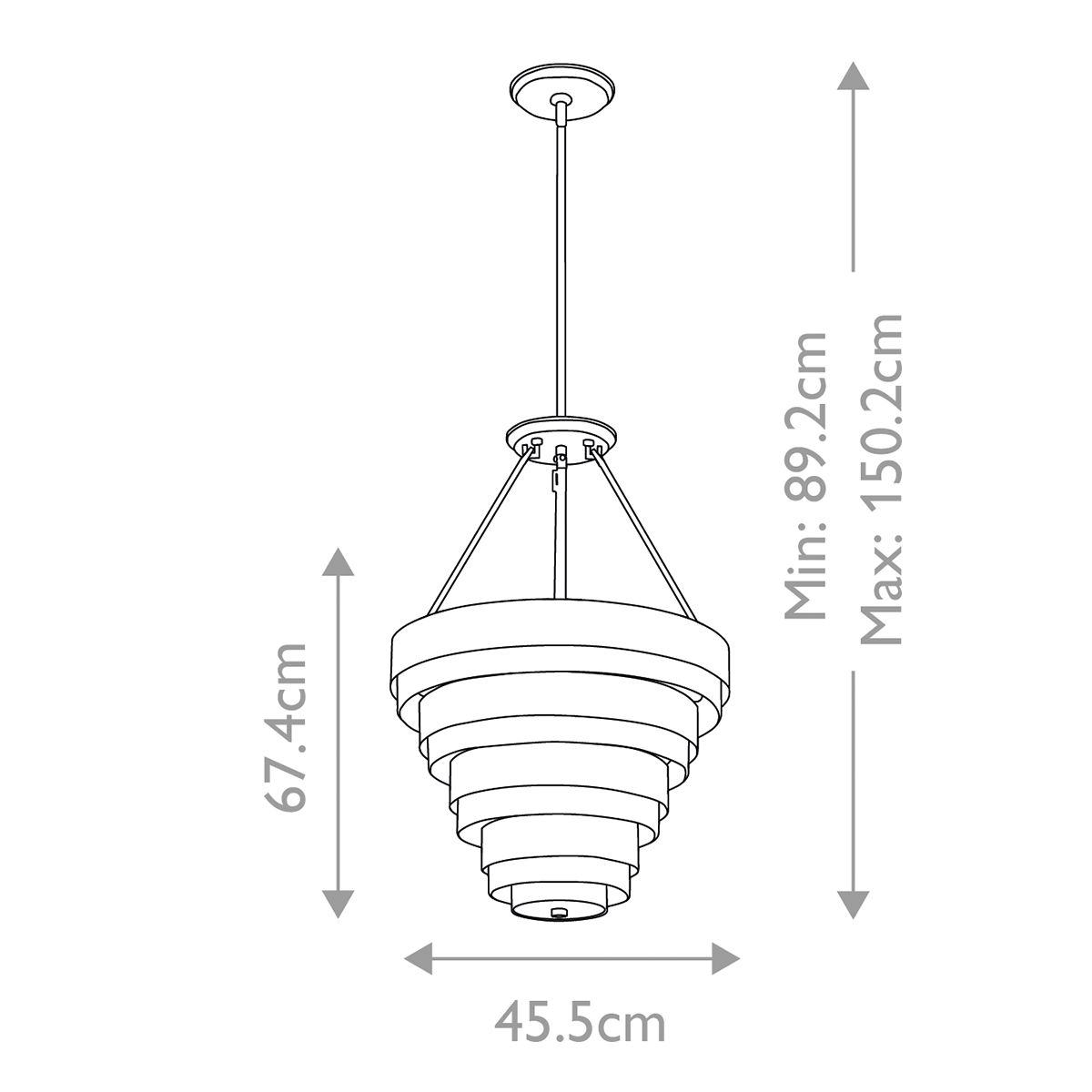 Quintiesse - Echelon 4 Light Pendant Light - Brass