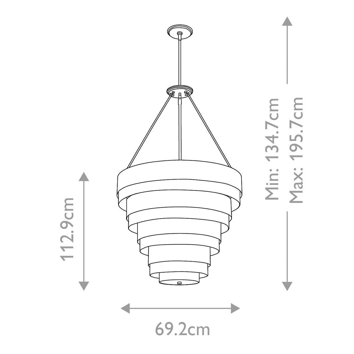 Quintiesse - Echelon 8 Light Pendant Light - Brass