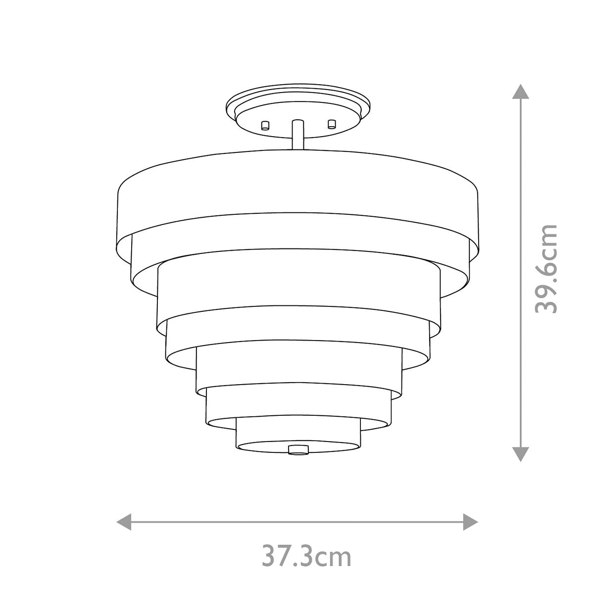Quintiesse - Echelon Triple Semi Flush Ceiling Light - Brass