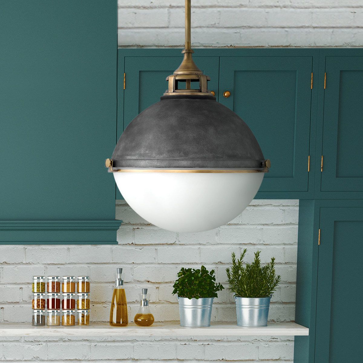 Quintiesse - Fletcher Triple Pendant Light - Gold & Black