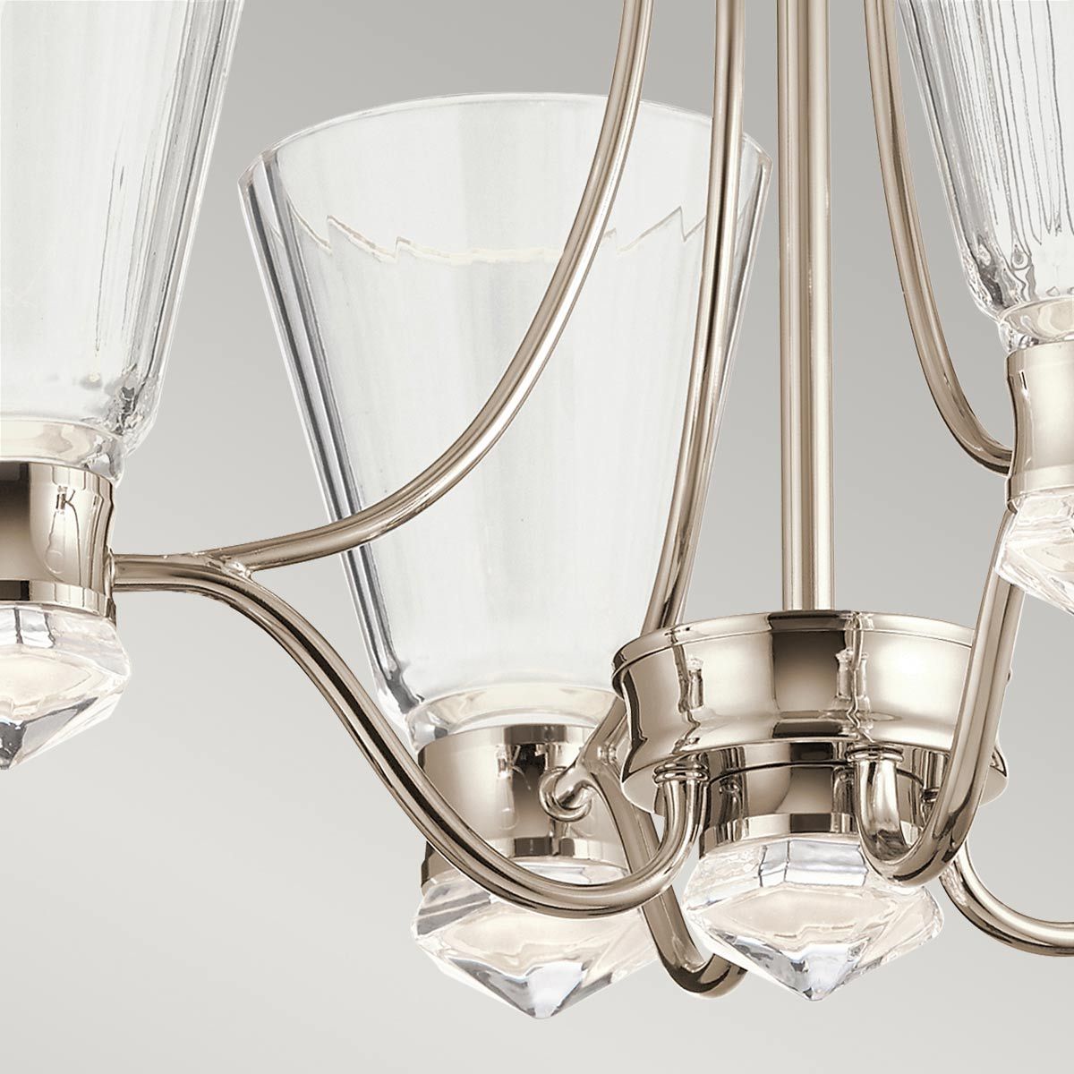 Quintiesse - Kayva LED 9 Light 4 Arm Chandelier - Nickel