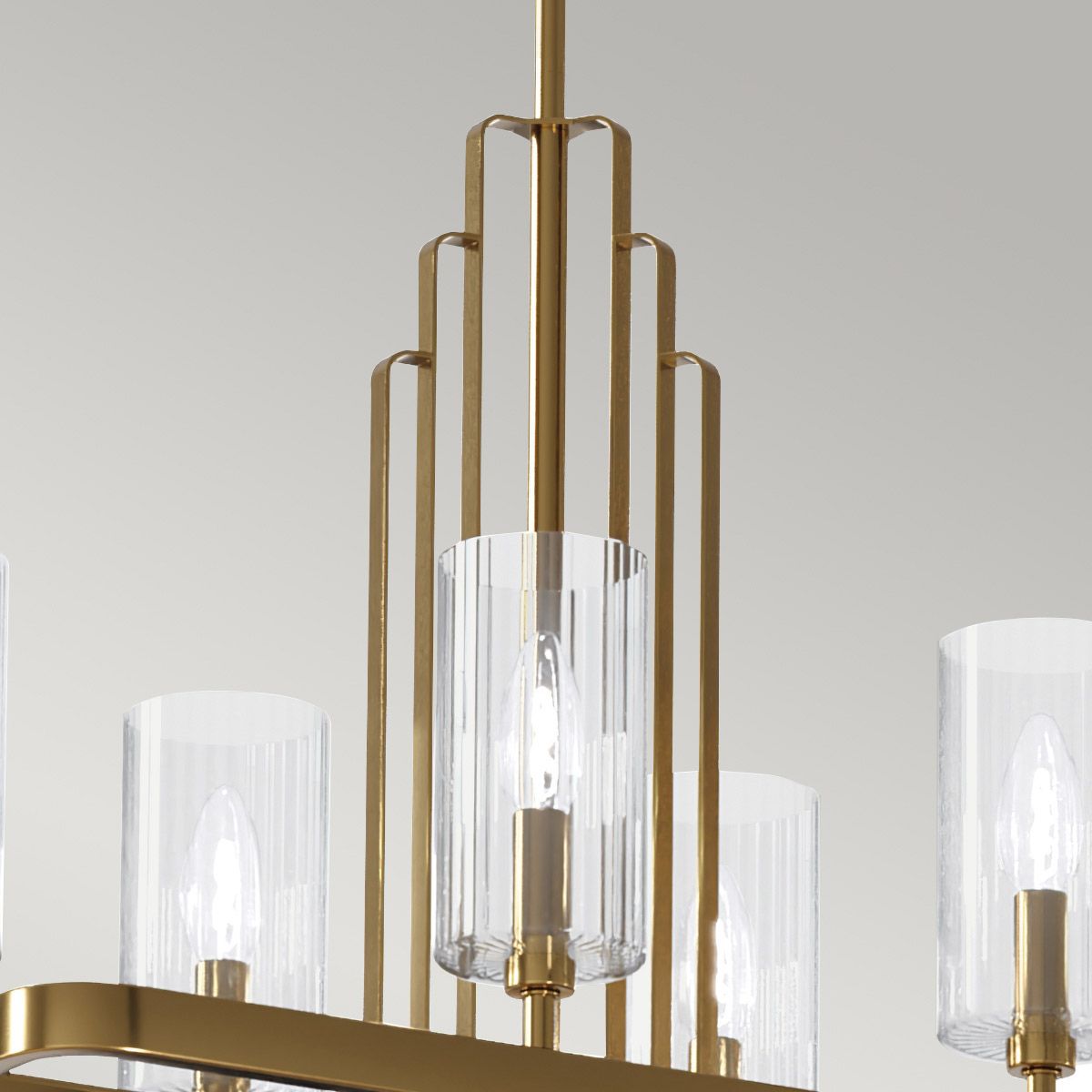 Quintiesse - Kimrose 10 Light Linear Chandelier - Brass