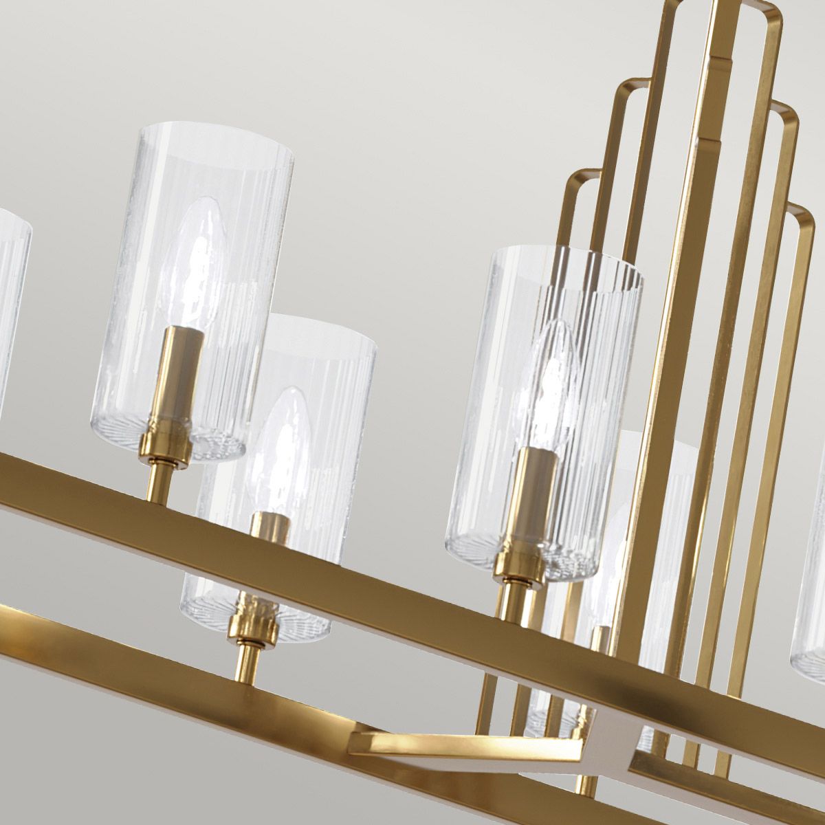 Quintiesse - Kimrose 10 Light Linear Chandelier - Brass