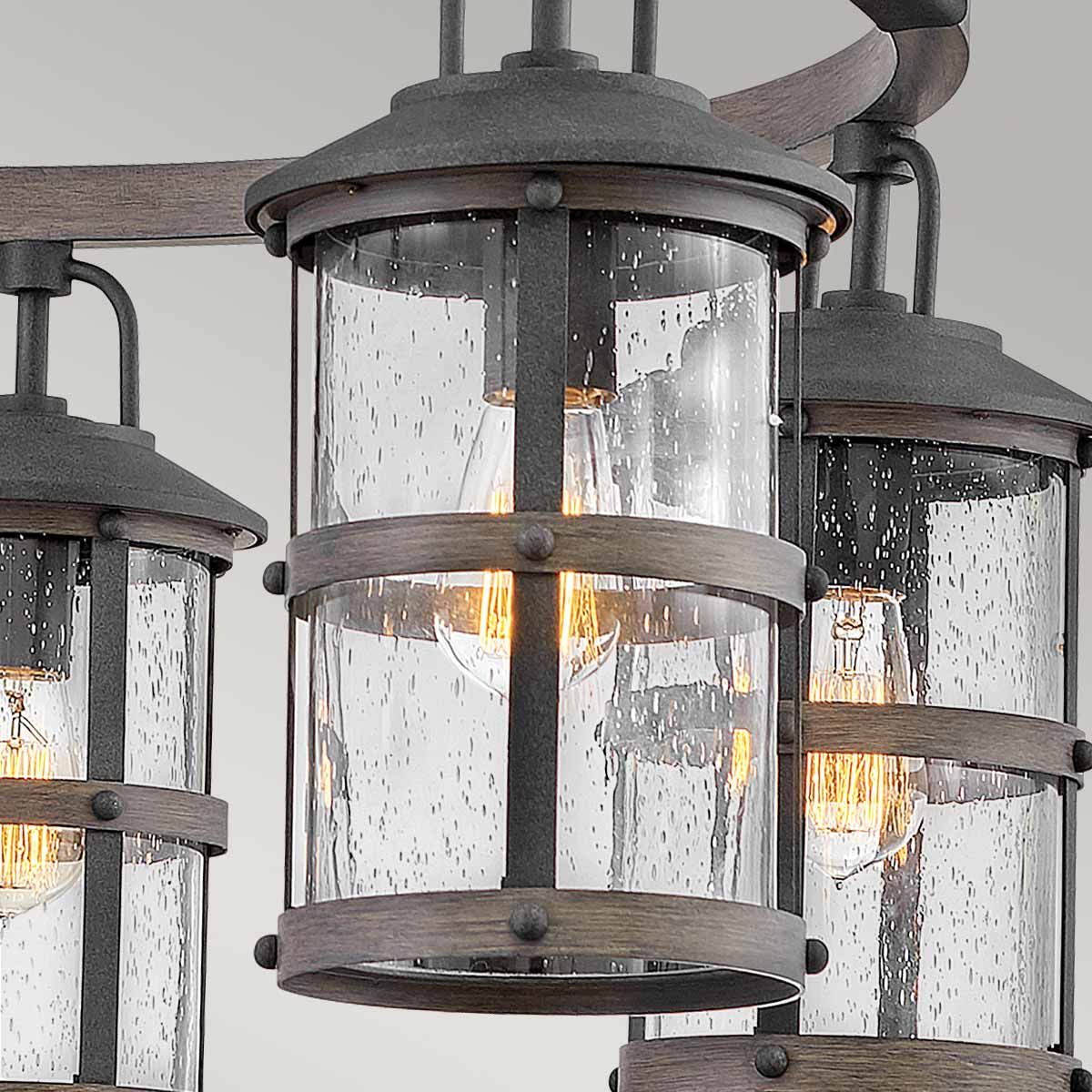 Quintiesse - Lakehouse 6 Light Outdoor Chandelier - Zinc