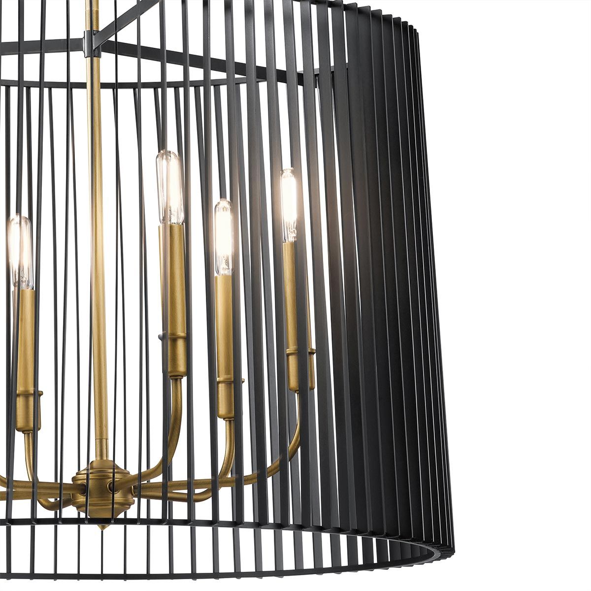 Quintiesse - Linara 6 Light Chandelier/Pendant Light - Black & Gold