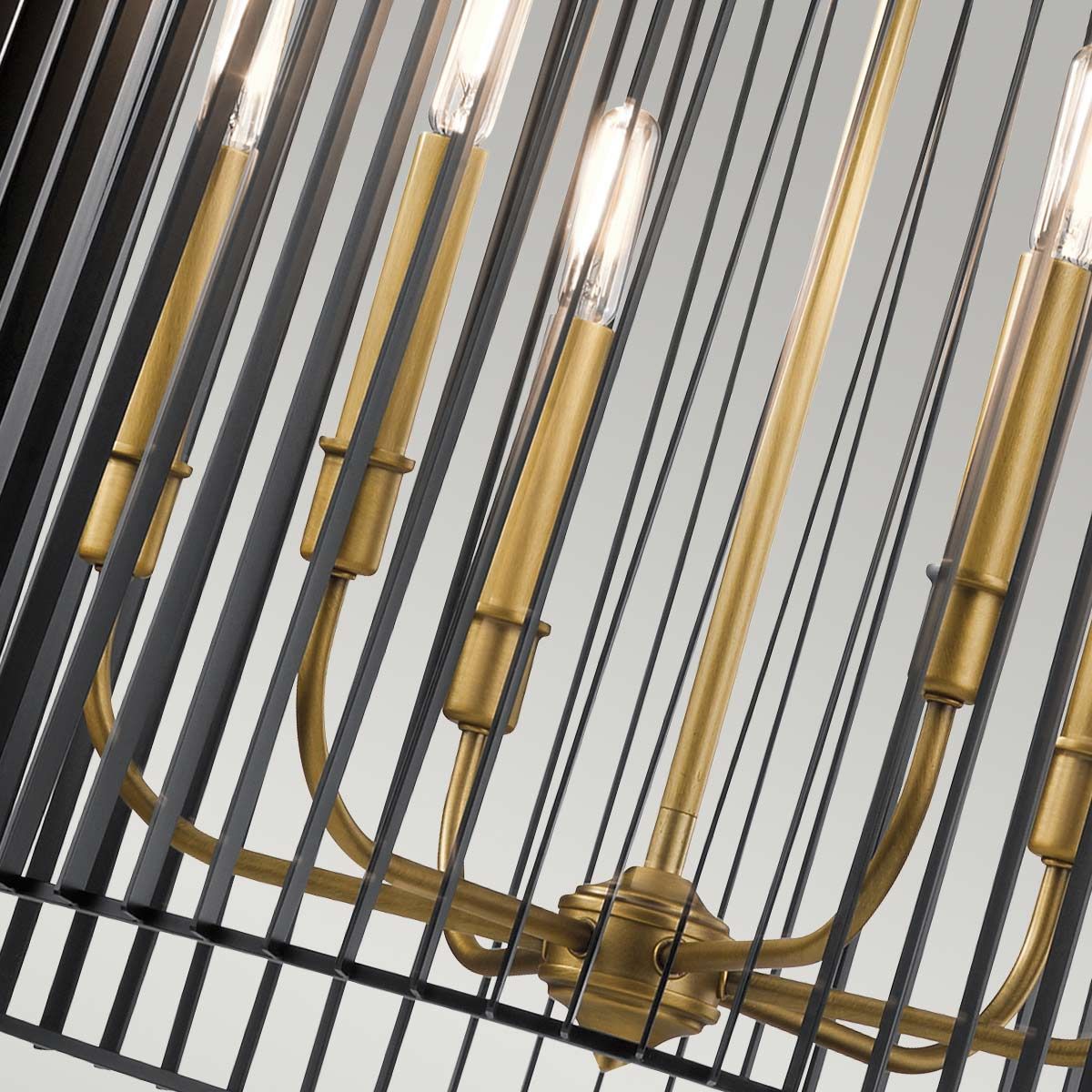 Quintiesse - Linara 6 Light Chandelier/Pendant Light - Black & Gold