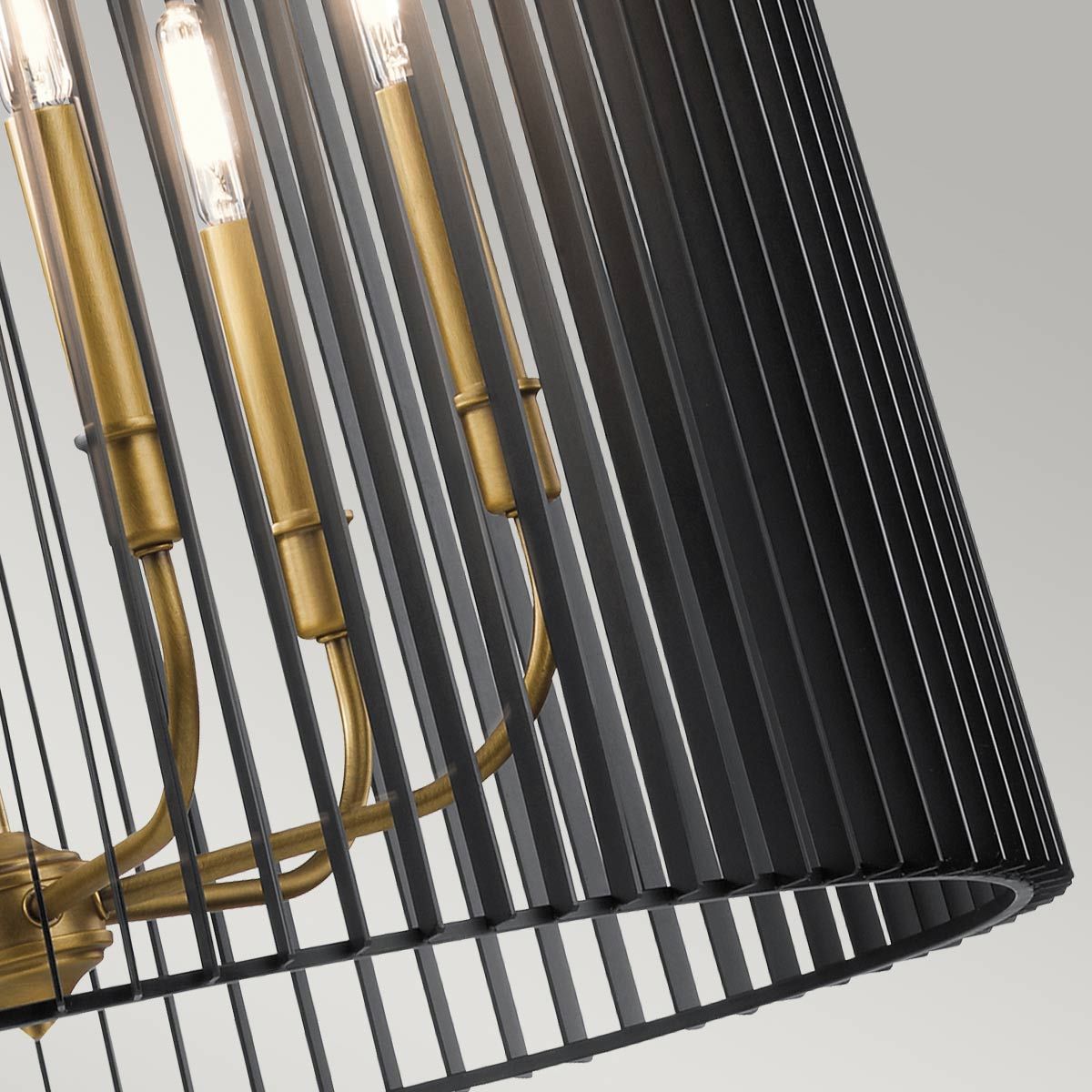 Quintiesse - Linara 6 Light Chandelier/Pendant Light - Black & Gold