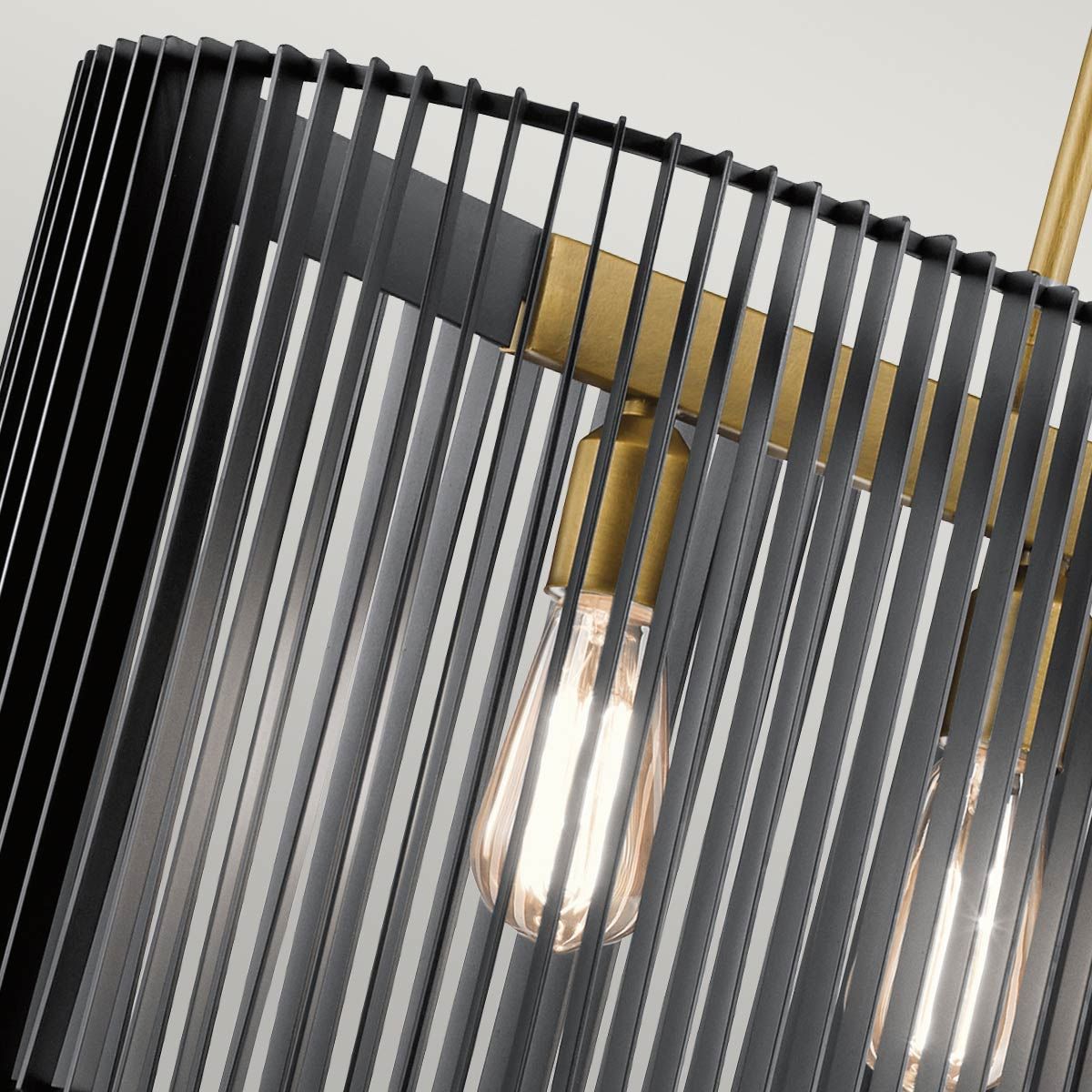 Quintiesse - Linara 5 Light Linear Chandelier - Black & Gold