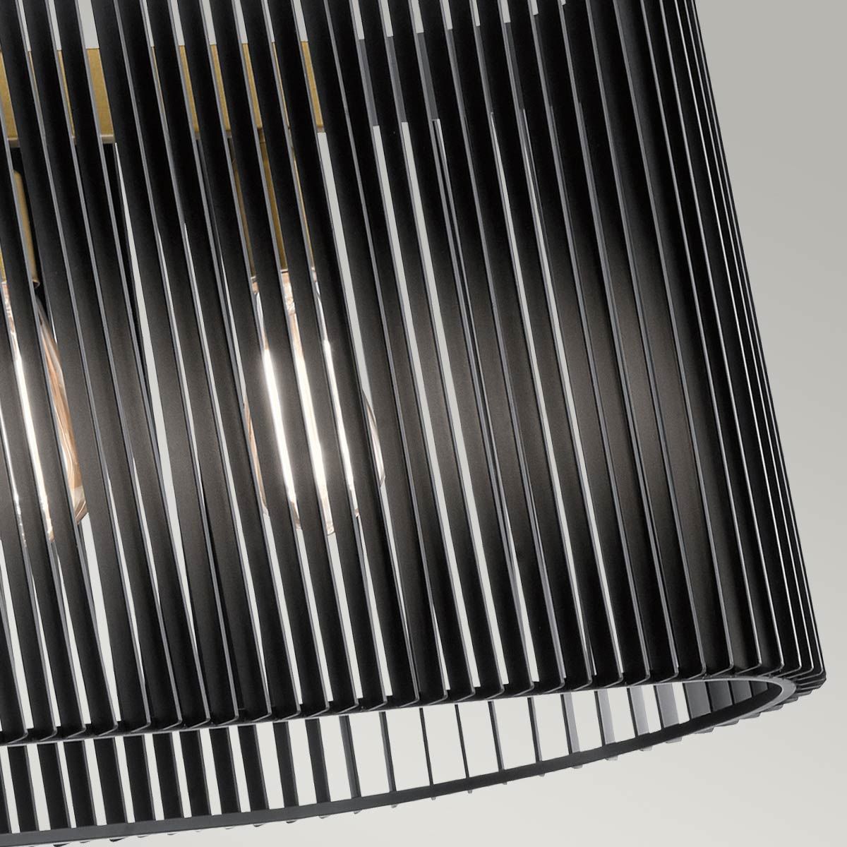 Quintiesse - Linara 5 Light Linear Chandelier - Black & Gold