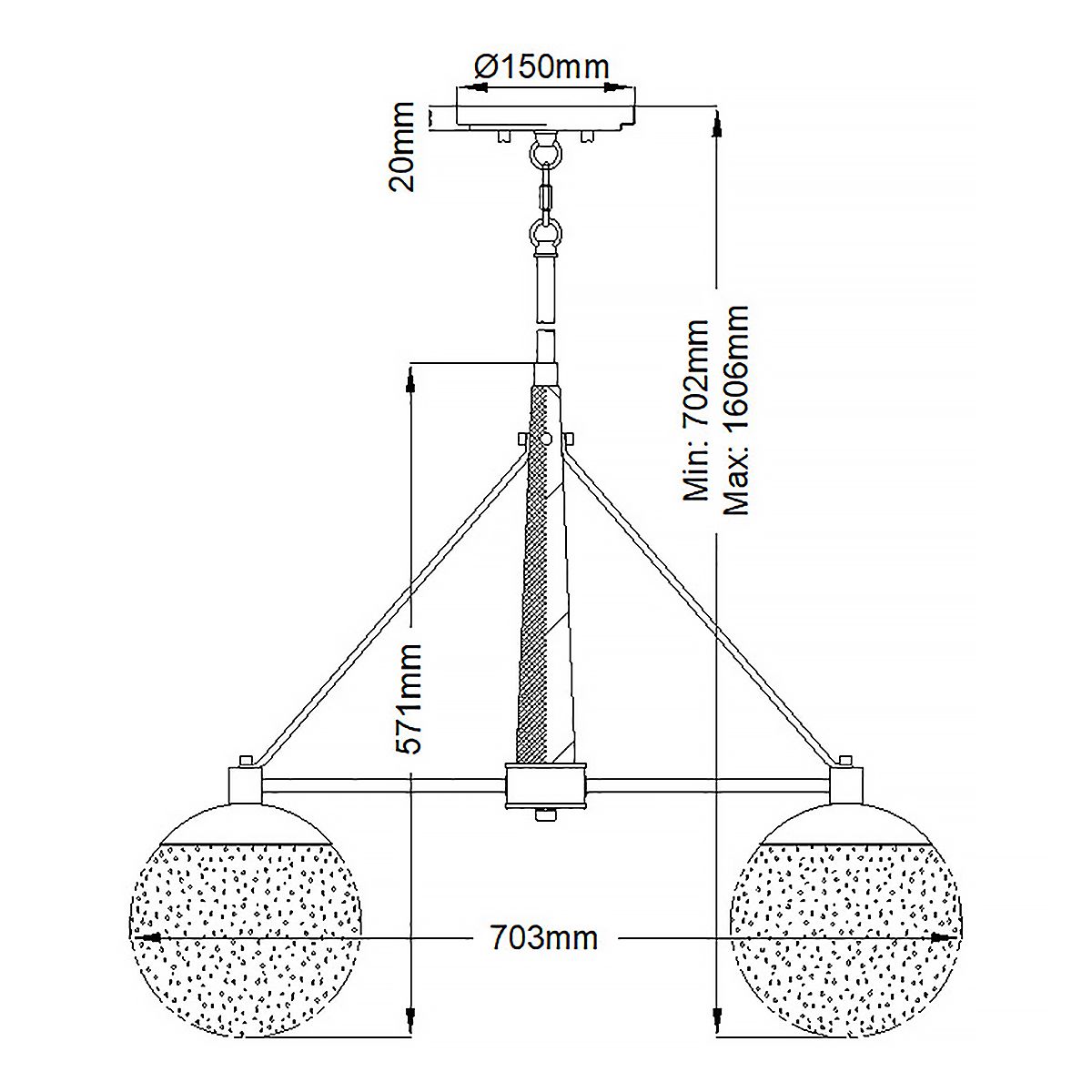 Quintiesse - Marilyn 4 Light Chandelier - Nickel