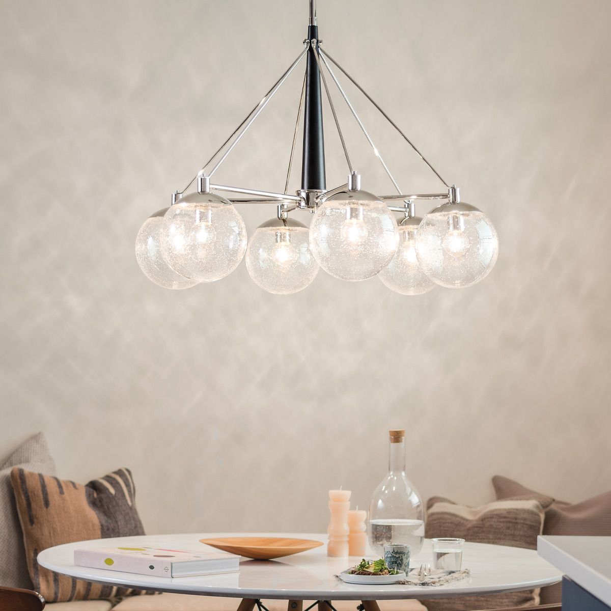 Quintiesse - Marilyn 6 Light Chandelier - Nickel