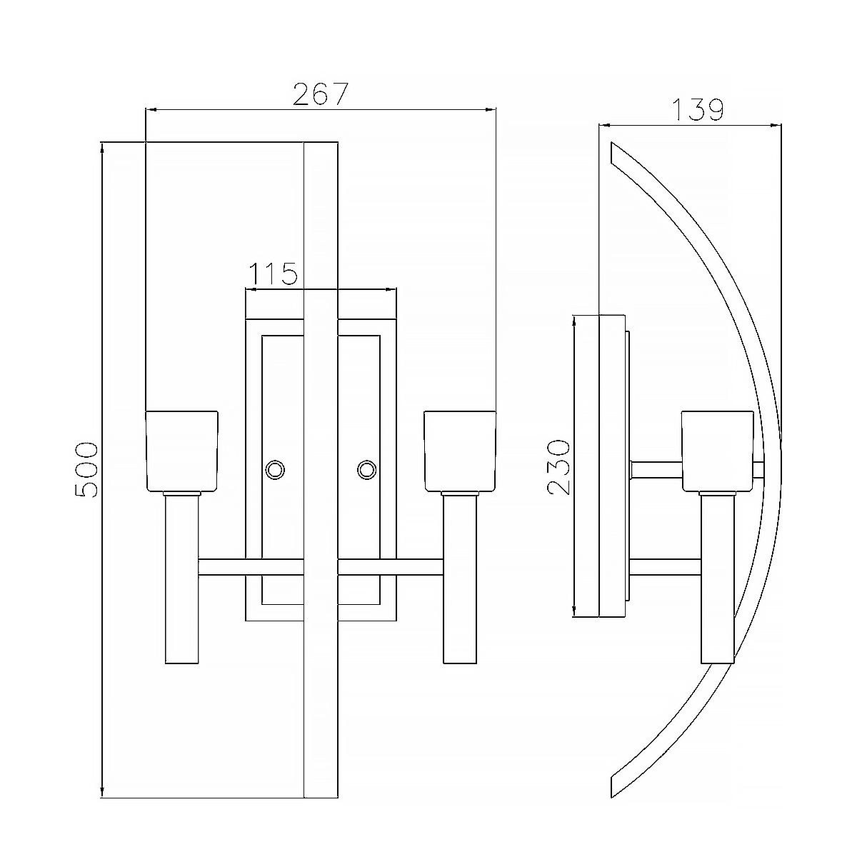 Quintiesse - Mondo Double Wall Light - Chrome