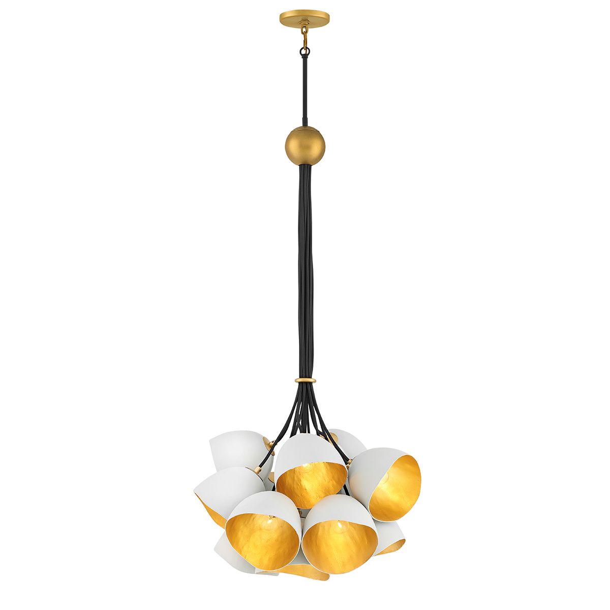 Quintiesse - Nula 15 Light Pendant Light - White & Gold