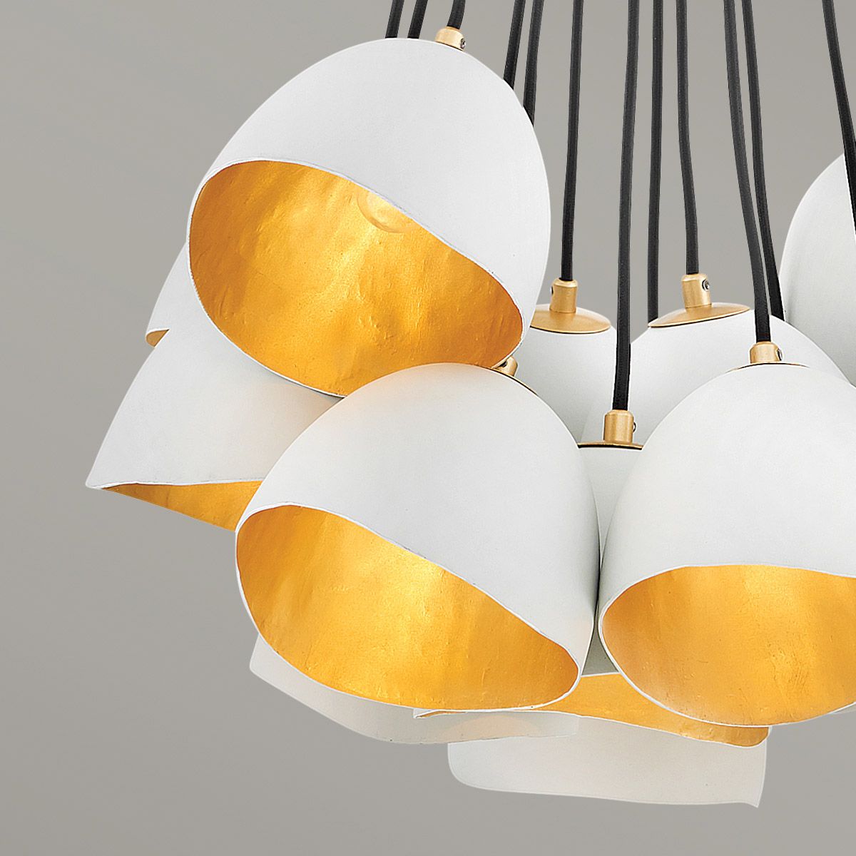 Quintiesse - Nula 15 Light Pendant Light - White & Gold