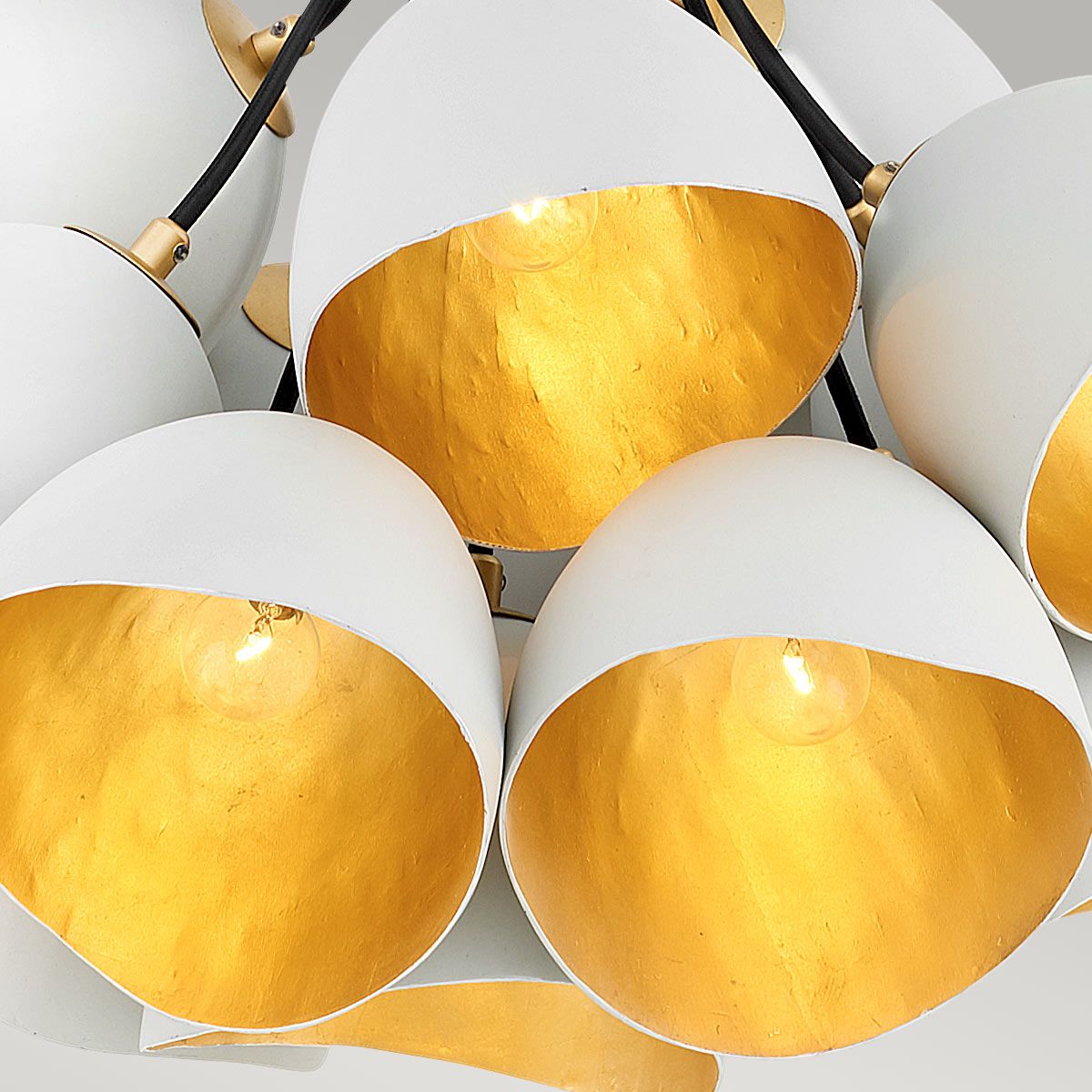 Quintiesse - Nula 15 Light Pendant Light - White & Gold