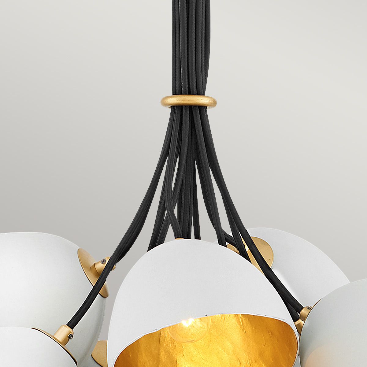 Quintiesse - Nula 15 Light Pendant Light - White & Gold