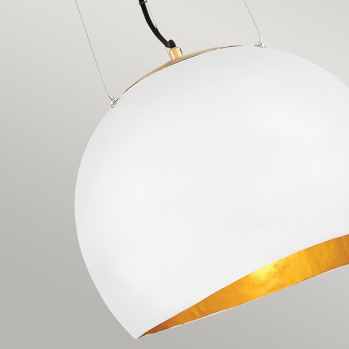 Quintiesse - Nula Single Large Pendant Light - White & Gold