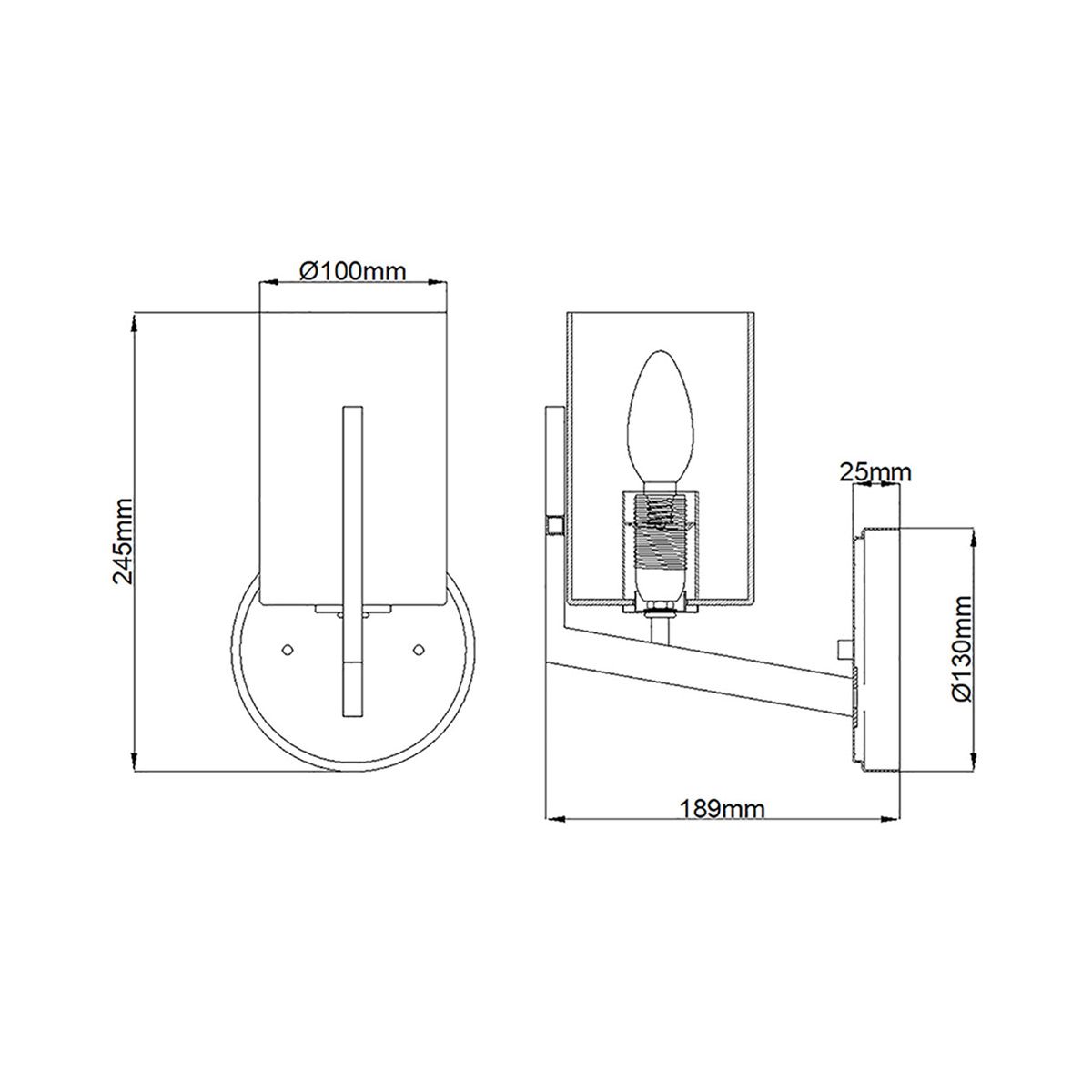 Quintiesse - Nye Single Wall Light - Brass